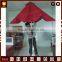 ooutdoor use red fabric material wooden beach umbrella with logo