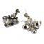 Fashion personality exaggerated leaves crystal alloy cross earrings