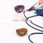Simple women jewellery leather chain natural stone pendant heart necklace