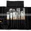 Black PU makeup brush roll bag