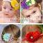 Kids girl knit headband cute rose flower crown elastic colors hairband