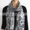 Viscose Wool Silk and Cotton Blended Printed Scarf