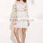 Dresses latest women girl design fashion photos White Crochet Three Quarter Bell Sleeve Dress