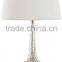Best selling decorative mercury glass table lamp classical designer table lamps for living room with linen lamp shade