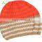 Promation/quality Striped Kniting Bobble Hat/Custom Beanie Hat/wool and Acrylic Blend Fabric for Pom Beanie/ski Cap for Woman