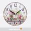 DEHENG mdf wall clock,vintage round clock, round rose art clock