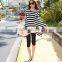 Fashion Striped Maternity Wear dress Short Sleeve