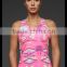 2016 Athletic abstract printed with crisscross straps tank with sport bra two in one Office In United States (USA)Small Minimum