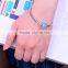 D169 jewelry S925 silver blue enamel charm,white star with crystal beads bracelet