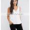 2016 latest design V neck sexy camisole tops , Lace Insert Designer Western Tops images