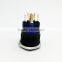 QN22-A1black aluminum white ring led pin plated gold push button switch