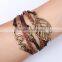 Lovely friendship bangle , leather handmade infinity charm bangle customized