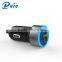Wholesale mini bullet 2 port usb car charger adaptor with CE RoHS FCC for mobile phone