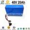 China Manufacturer OEM Electric car battery pack 48v 20Ah with 3.7V cell 18650 BMS Charger