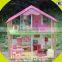 Wholesale 2 floors girls wooden dollhouse kits best design children wooden dollhouse kits W06A165-S
