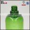 Cosmetic packaging round shoulder shampoo lotion essential oil beard oil detergent green 500ml clear plastic bottle with pump