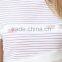 Accept Mini Quantity Order Factory Price New fashion White colour stripe women crops tops
