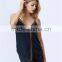 New Design Ladies Sequin Embroideried Beaded Navy Cami Top