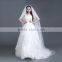 Off shoulder organza fabric bust ball gown skirt wedding dress