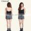 ladies fashion clothing Lace Up Cami Top Black, blusas inverno 2017, woman top
