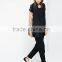 Loose Wide Neck Black T-shirt