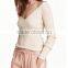 Runwaylover 5088 Latest Design Fashion Deep V-neck Backless Crochet Tight Sweater