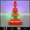orange High Vis reflective led light traffic cone