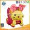 plush rabbit toy with child school backpack bag