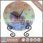 sublimation tempered smooth surface glass clock with hands and mechanism