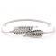 China factory customize wholesale women ladies trendy leaf shape stretchl elastic metal belts for dress