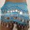 BestDance 3 ROWS Belly Dance Skirt Scarf Hip Wrap Belt Chiffon gold Silver Coins Low Price