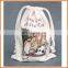 Custom print wholesale cotton promotional drawstring backpack bag