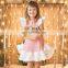 2019 Summer Fly Sleeved Girls Princess Dress Pink Girls Dress Girls Summer Dress