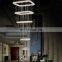luxury fashion crystal pendant lights luxurious rectangle chandeliers for hotel lobby