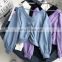 V-neck leaky clavicle sweater Autumn Korean style design niche high-waist umbilical chest pleated long-sleeved pullover top