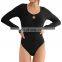 Solid Blank Casual Basic One Piece Romper Jumpsuit Ribbed Bodysuit Workout Training Dancing Wear Skinny Tracksuit For Women