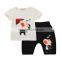 2016 latest new design kids clothes baby boy girl cartoon t shirt and pant set