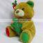 large Christmas plush bear , large Christmas stuffed plush bear toy wholesale