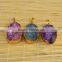 JF6800 Hot Sale Sparkly Natural Crystal Quartz Oval Druzy Pendants