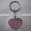 Fashion crystal keychai double heart charm bling bling