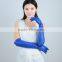 Colorfur Women Leather Gloves Blue Ladies Long Gloves with Premium Sheepskin