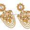 Indian Beautiful Anitique Gold Tone Dangle Polki Earring