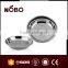 stainless steel round shape plate for food