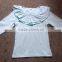 US kids wear wholesale distributor childs blank shirt ruffle