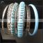Rhodium plate blue plainting 8pcs set couple bangles