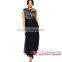 2016 new design Black Crisscross Daring Back maxi dress summer