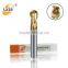 Made in German Gold cutting tools, Liken600 2 flute ball nose golden coating cutting tool