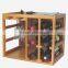 Six Bottle Bamboo Wine Rack 6 Bottle Capacity Stackable Storage Wine Rack Glass Holder