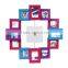 colorful photo frame wall clock