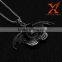 Mystical Men's Silver 316L Stainless Steel Skull Head Bat Wing Pendant